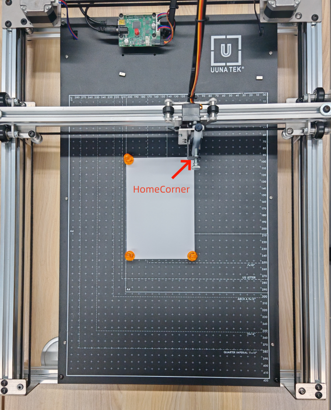 How to Set the Home Corner of the iDraw H SE Pen Plotter and Description of the Coordinate System