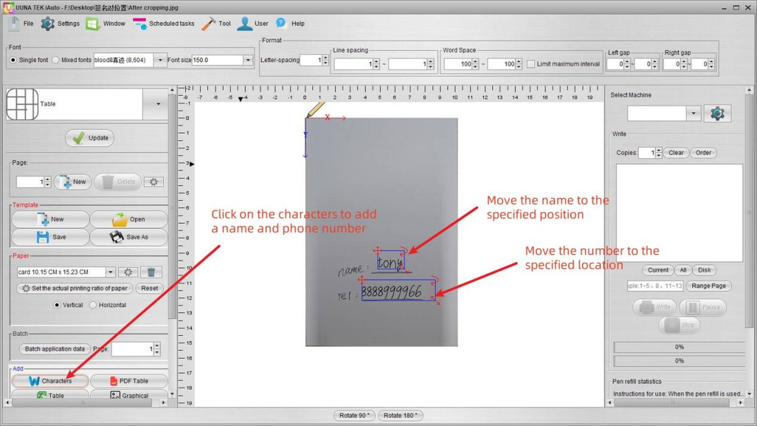 How to Accurately Write or Sign on a Specific Location of a Card Using UUNA TEK Machines