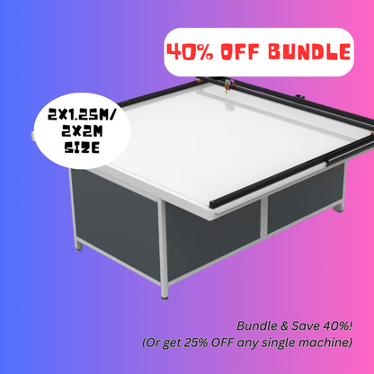 UUNA TEK 3.0 - (2x1.25m/2x2m) 조립 완료된 프리미엄 올인원 건축 도면 테이블 및 펜 플로터 (Wi-Fi 및 SD 카드 지원)