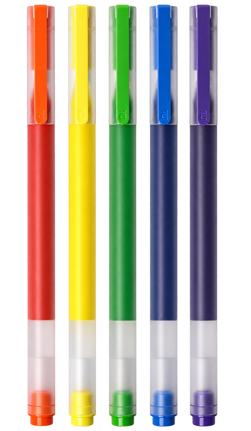 Five colored pens